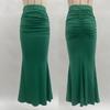 Women's Fashion Solid-Colour High-Waisted Slimming Stretch Pleated Fishtail Skirt