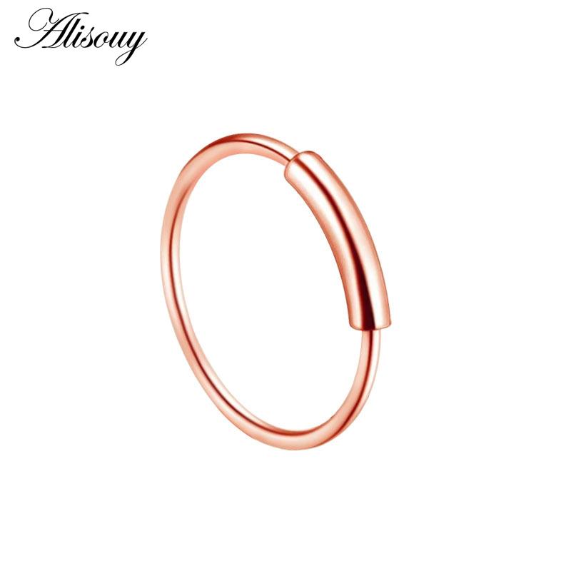 Alisouy 1Piece Steel 20G Faux Nose Rings Fake Septum Rings Hoop Nostril Daith Piercing Fake Clip On Nose Rings Oreja Piercings Jewelry
