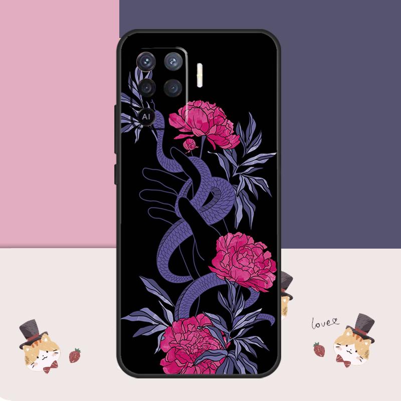 Чехол 'Цветок змеи' для Oppo A76 A96 A16 A60 A98 A58 A78 A18 A38 A80 A40 A77 A57 A17 A74 A54 A94 A15 A5 Pro