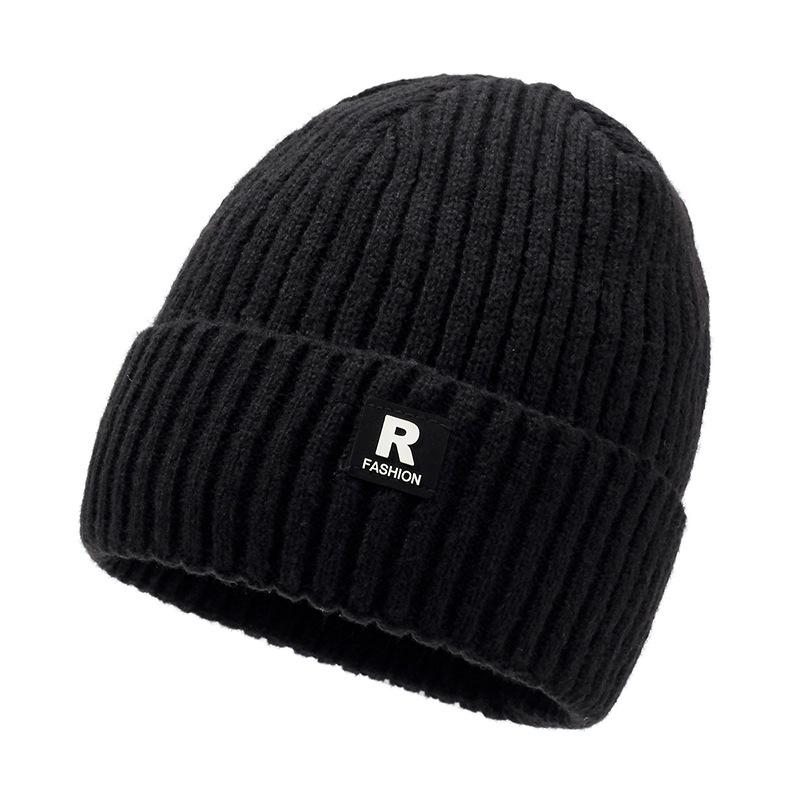 Осень и зима, новая мужская теплая вязаная шапка в корейском стиле для отдыха на природе, плюс бархатная утепленная шапка-пуловер, молодежная шерстяная шапка