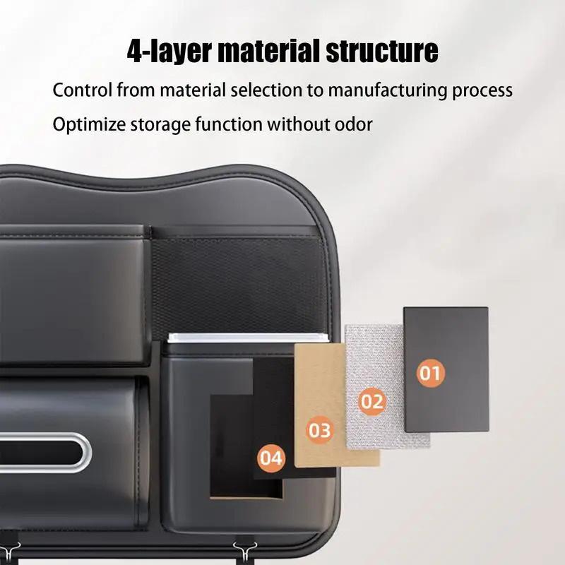 Мусорное ведро для автомобиля из ПУ кожи 2-в-1, органайзер для салфеток на спинку сиденья, контейнер для мусора для автомобиля