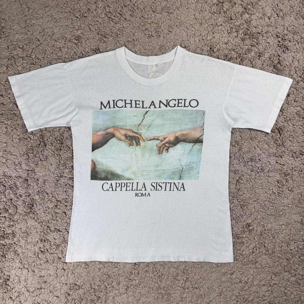 Vintage Art Michelangelo Cappelia Sistina Roma T-Shirt SIZE M/ Photo tee/ vintage Art/ Art