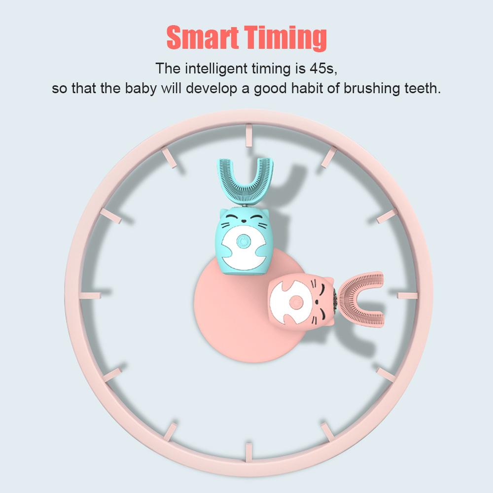 Child's Sonic Electric Toothbrush Silicone Children's 360 Degrees Automatic USB Rechargeable Smart Kids Toothbrush U Shape