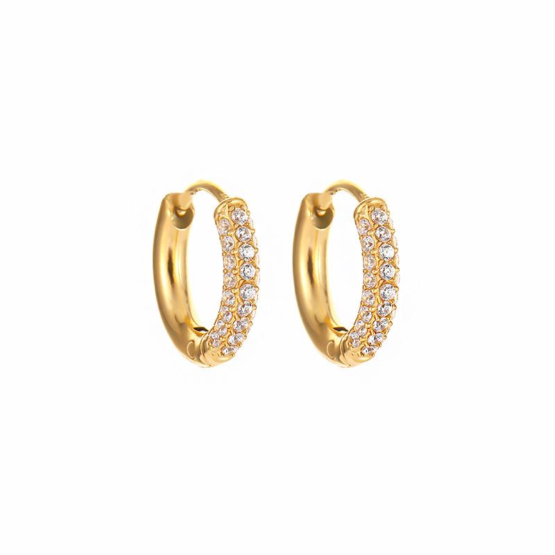 Golden Tungsten Electroplated Circular Exaggerated Plain Hoop Earrings Beach Vacation Women Lightweight Luxury Niche High-End