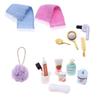1/12 Dollhouse Makeup Kit Plastic Doll Dressing Tool Set Creative Doll Hair Dryer Comb  Toy