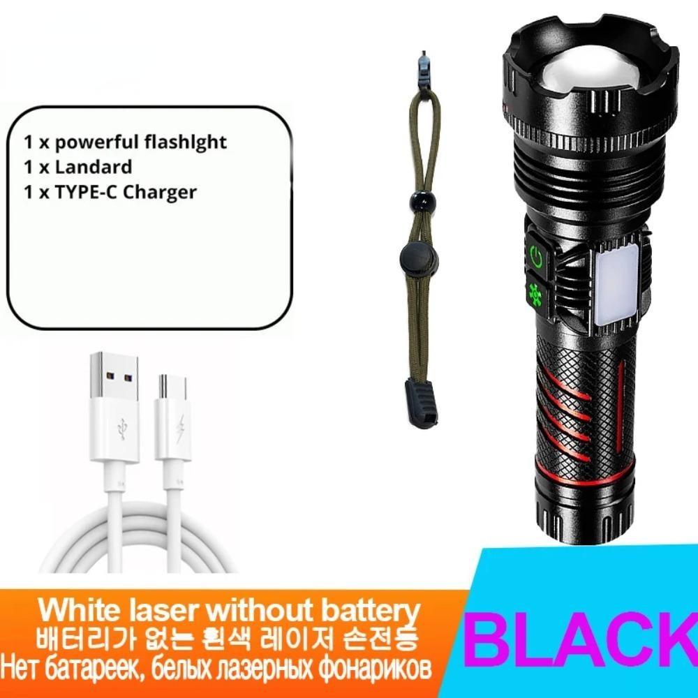 Портативный мощный светодиодный фонарик COB Side Lamp с дальним светом из алюминиевого сплава Type-C, перезаряжаемый для походов на открытом воздухе, рыбалки