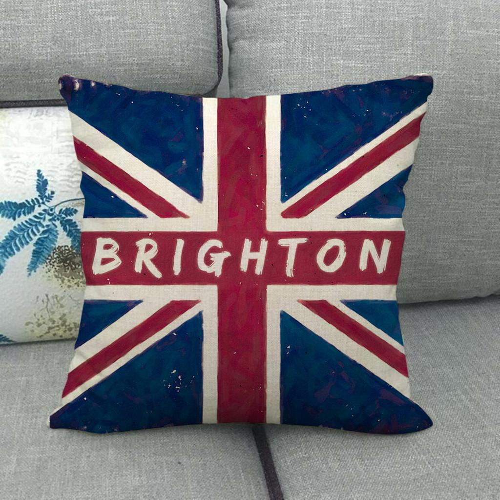 Painted Linen Flag Pillow Case Fashion Simple Casual Living Room Versatile And