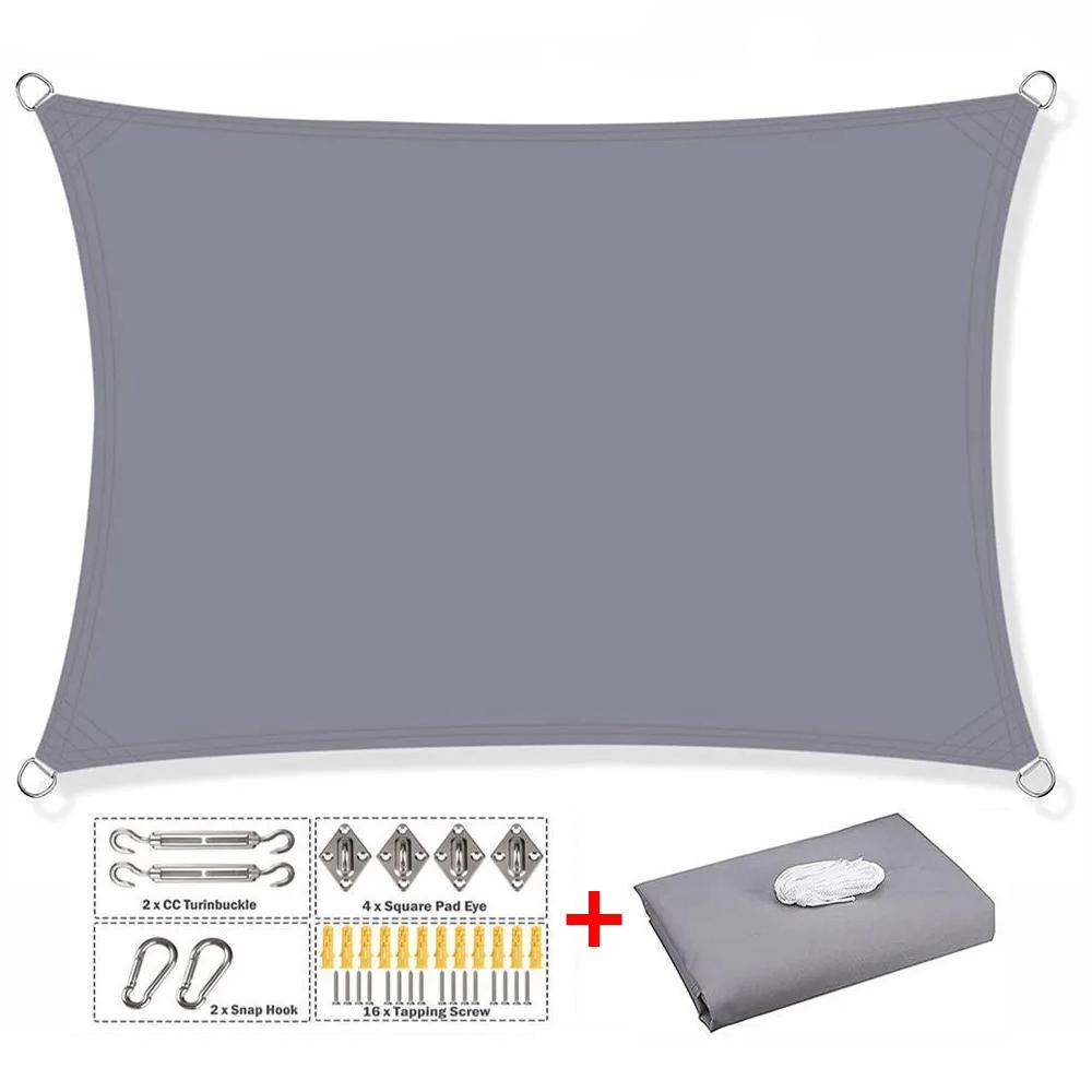 Теневой парус, прямоугольный квадратный тент, ткань Оксфорд 300D, водонепроницаемый, устойчивый к ультрафиолетовому излучению теневой парус, защита от солнца на открытом воздухе, дождевик, тент для сада, патио