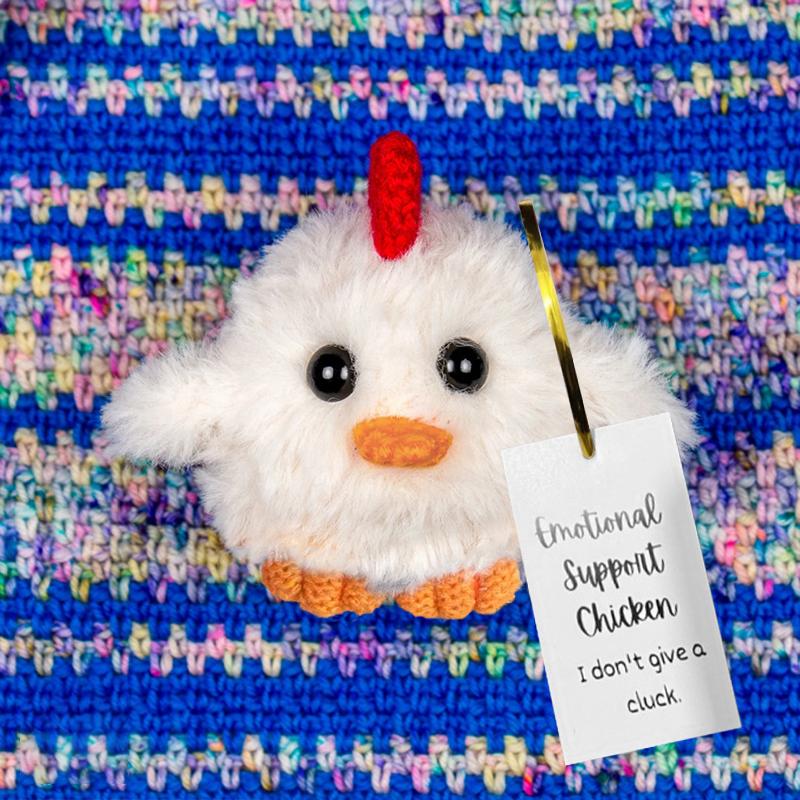 Эмоциональная поддержка вязаная крючком цыпленок ручная работа позитивная вязаная кукла цыпленок маленькая фигурка цыпленка коллекционная плюшевая фигурка животного