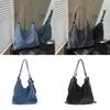 Denim Bag For Women With Zipper Closure And Inner Pockets For Daily