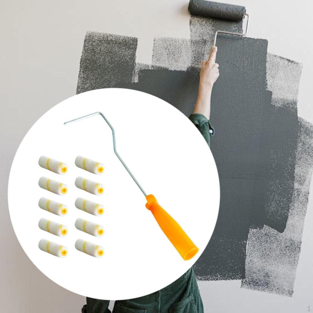 10 шт. Мини-чехлы для валиков, малярные инструменты, настенный инструмент для самостоятельного ремонта