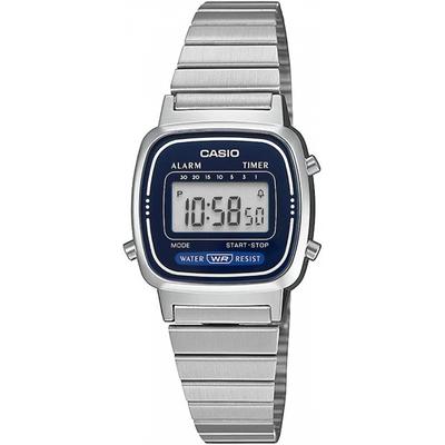 Женские цифровые часы Серебристые Синие La670wa 2