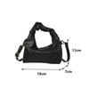 Trendy Casual Women's Handbag PU Wrinkled Bag Shoulder Bag Solid Color Female Hobos Messenger Bag For Outings Shopping CLE