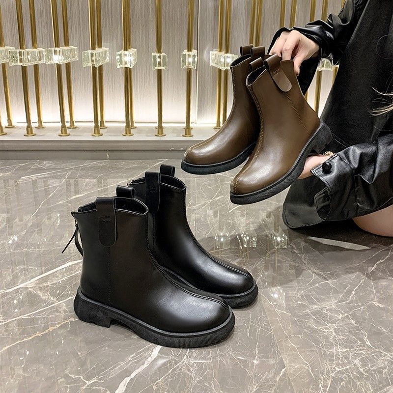 Thick-soled Chelsea Boots 2025 New Autumn and Winter Brown Cigarette Boots Retro Cigarette Pipe Single Boots Versatile Martin Boots Short Boots