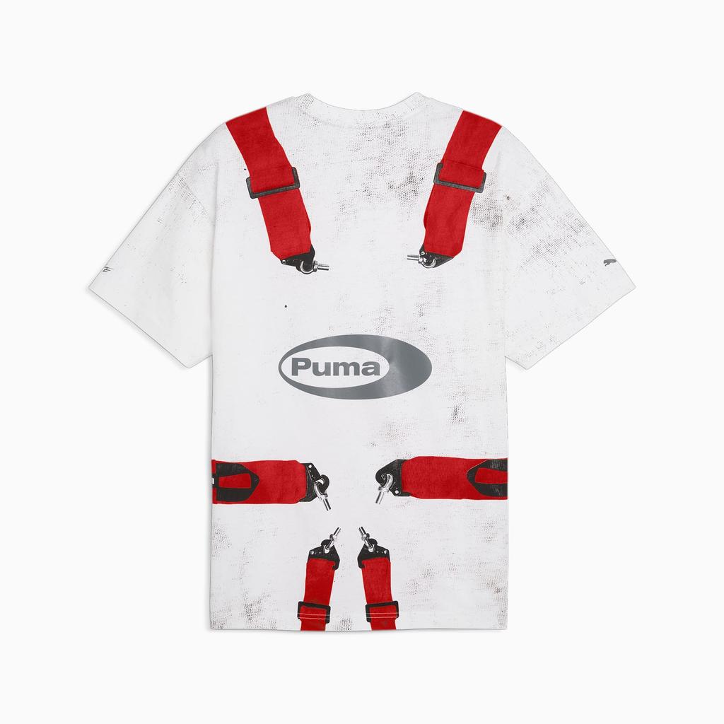 Puma X A$AP Rocky Logo Safety Belt Design Casual Crew Neck Short Sleeve T-Shirt Men Tops White 631040-05