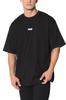 EVANE Oversized Cotton Stretch Box Logo T-Shirt (M, Black)