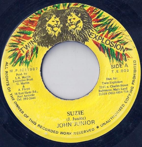 7-дюймовая пластинка JOHN JUNIOR Suzie TE002 Twin Explosion 1987 Ямайка Регги Ска Даб Б/у