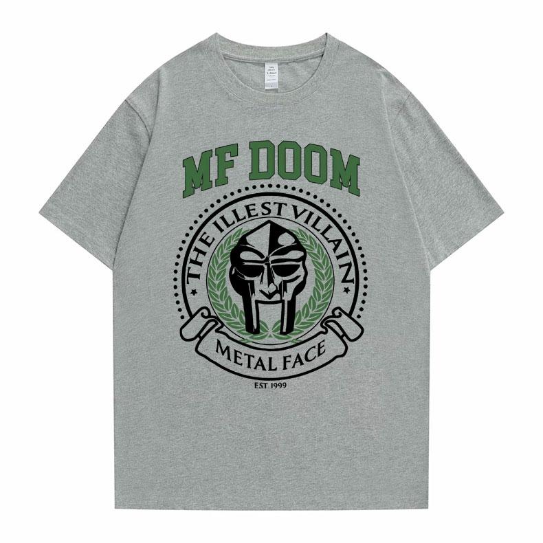 Футболка с графическим принтом рэпера Mf Doom Madvillain The Illest Villain Metal Face, мужская повседневная футболка большого размера, мужские футболки в стиле хип-хоп