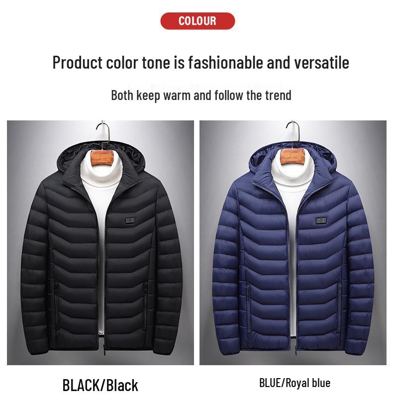 Умная хлопковая куртка с подогревом – Электрический подогрев от USB, Унисекс, Легкая, Теплая, Пальто с постоянной температурой