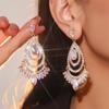 Colorful Shiny Crystal Earrings Female Personalized Exaggerated Ballet Earrings High-End Luxury Women's Earrings