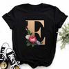 Women's Summer Letter Graphic Tee - Casual Round Neck Sports T-shirt Top