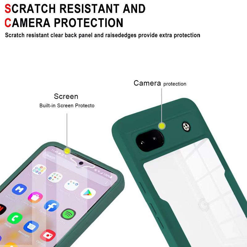 360-градусный двухсторонний гибридный прозрачный чехол для телефона для Google Pixel 6A, прочный мягкий чехол-бампер для Google Pixel 6a GX7AS GB62Z, прозрачный противоударный чехол