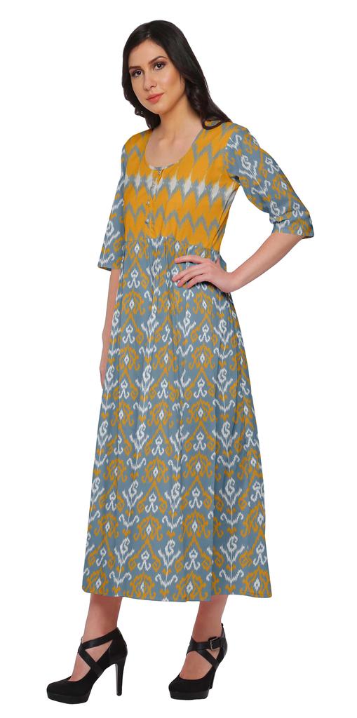 Moomaya A-LineA  KurtisA  For Women Printed LongA  KurtiA  Dress Indian Top For