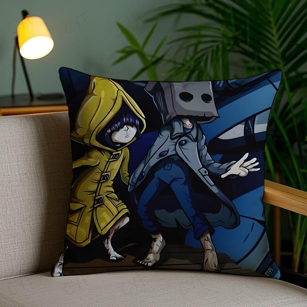 Little Nightmares Аниме Игра Наволочка Противопылевой Клещ Наволочка Невидимая Молния Шелковистый Короткий Плюш Чехол на Подушку Дивана