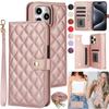 Crossbody Wallet Card Slots Lanyard Leather Case for iPhone 15 14 13 12 Pro Max Xs Max Xr 8 / Samsung S24 S23 S22 S21 Ultra Plus A14 A13 A54 A53 A52