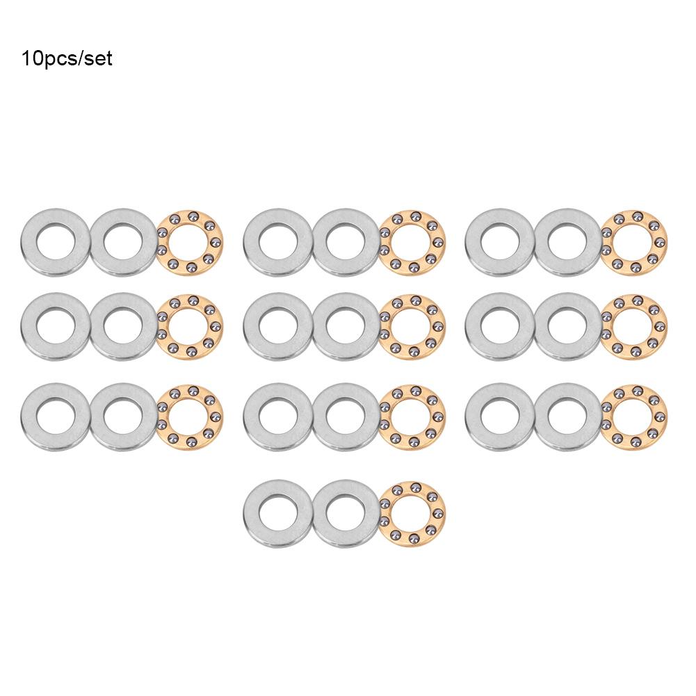 10pcs Thrust Ball Bearing Miniature High Precision Flat Steel Bearings Set (F5 10M 5x10x4mm)