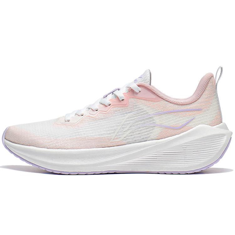 Li Ning Wuyue Скользкие, износостойкие, дышащие низкие повседневные кроссовки для бега Женские Бело-розовые ARST004-1