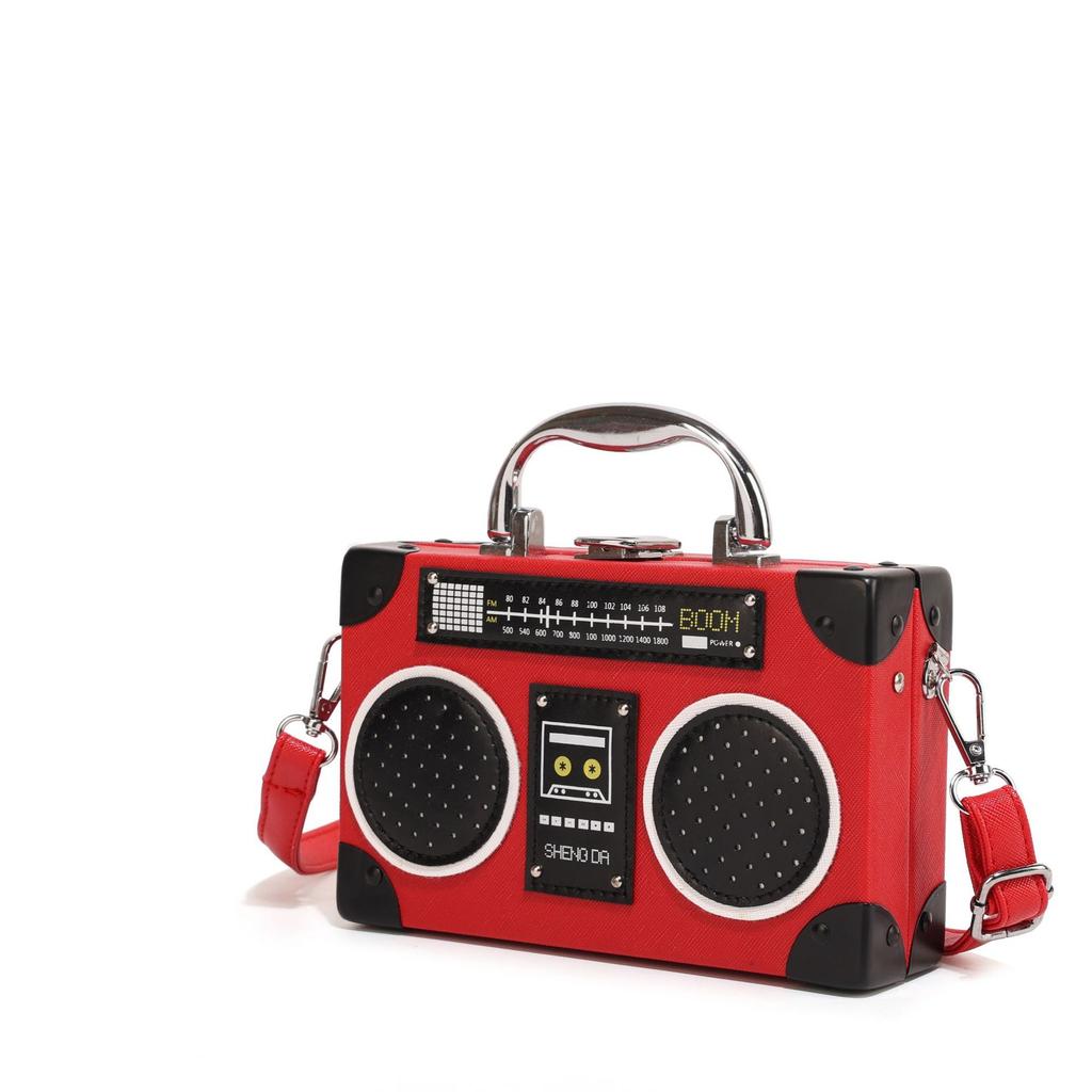 Модные сумки сумка-радиоприемник 2025 европейская и американская креативная личность забавная ретро на плечо сумка-мессенджер женские новые модели