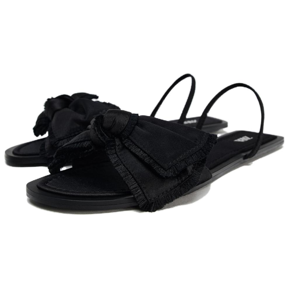 Zara Casual Flat One Strap Sandals Women Sandals Black 12607410800