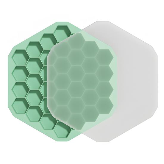 Силиконовые формы для льда с крышкой 37 ячеек Сотовые формы для льда для виски коктейлей Многоразовый ледогенератор Семейная вечеринка Барные принадлежности