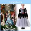 Alice In Wonderland Halloween Cosplay Dress With Polyester Fabric For Kids Performance