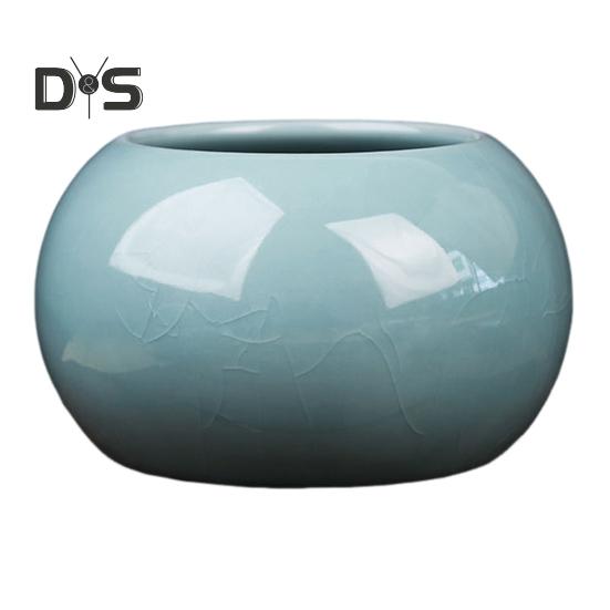 Керамическая чаша для выращивания лотоса, круглый мини-горшок для цветов, глазурованная чаша для бонсай, горшок для посадки щитолистника, небольшие гидропонные растения