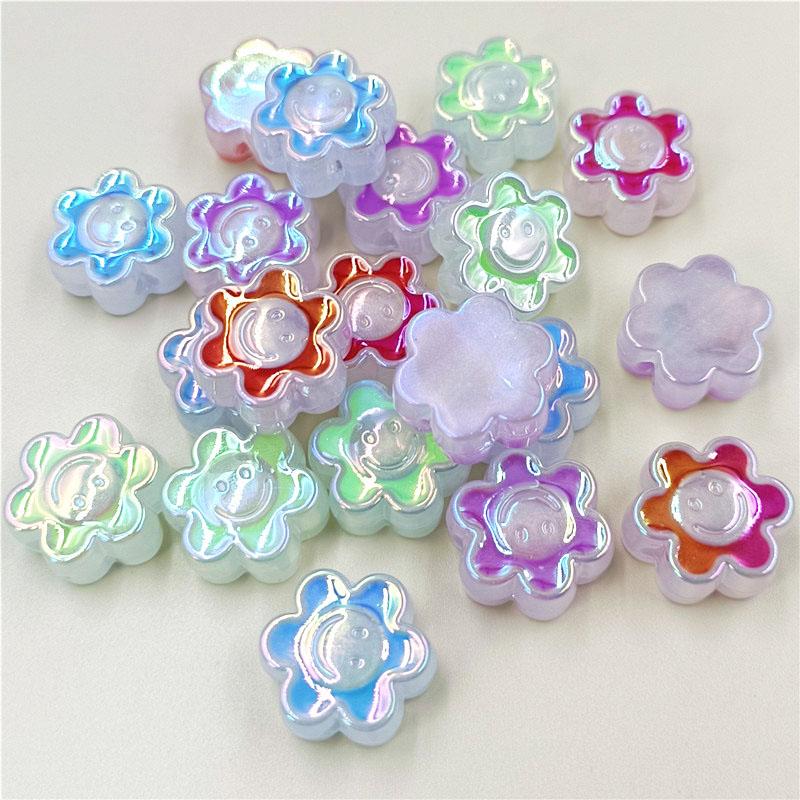 Товары для вечеринок Акриловые модные стекающие масляные бусины в виде цветов своими руками ослепительный градиентный свет ручная работа 5 шт. смайлик бисерный материал ювелирные аксессуары