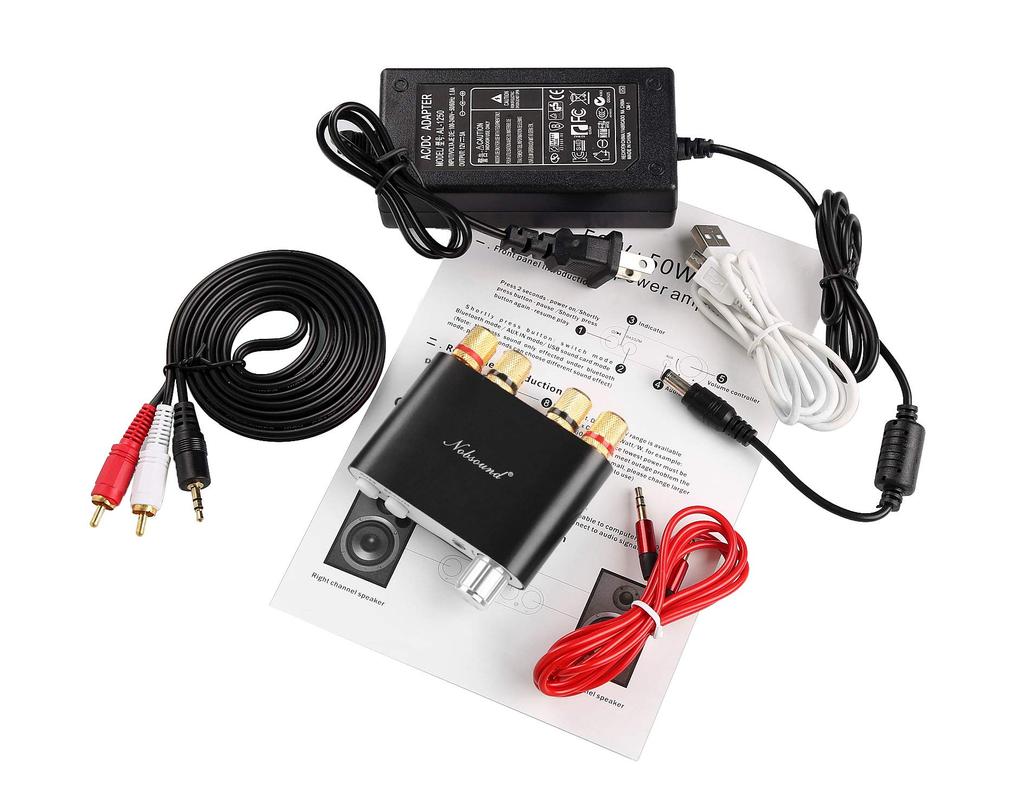 Nobsound Mini Bluetooth Маленький цифровой усилитель 100 Вт HiFi Усилитель мощности Адаптер питания в комплекте NS-10G 5.0