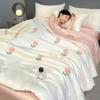 Приятные к коже комплекты летних одеял из стиранного ледяного шелка, высококачественные вышитые одеяла, комплекты постельного белья размера «queen», летнее охлаждающее одеяло