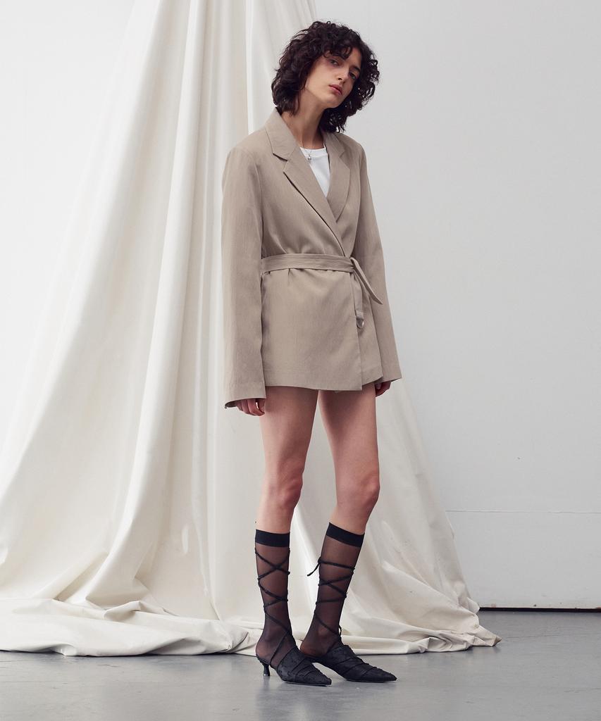 Re Rhee D-Ring Belted Jacket Beige