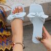 Модные удобные легкие сексуальные плоские сандалии Fish Mouth на лето с квадратным носком, элегантные открытые пляжные повседневные тапочки с бантом