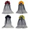 Girls Day of The Dead Flowers Headdress Long Ribbon Veil Gothic Head Hoop  Party Cosplay