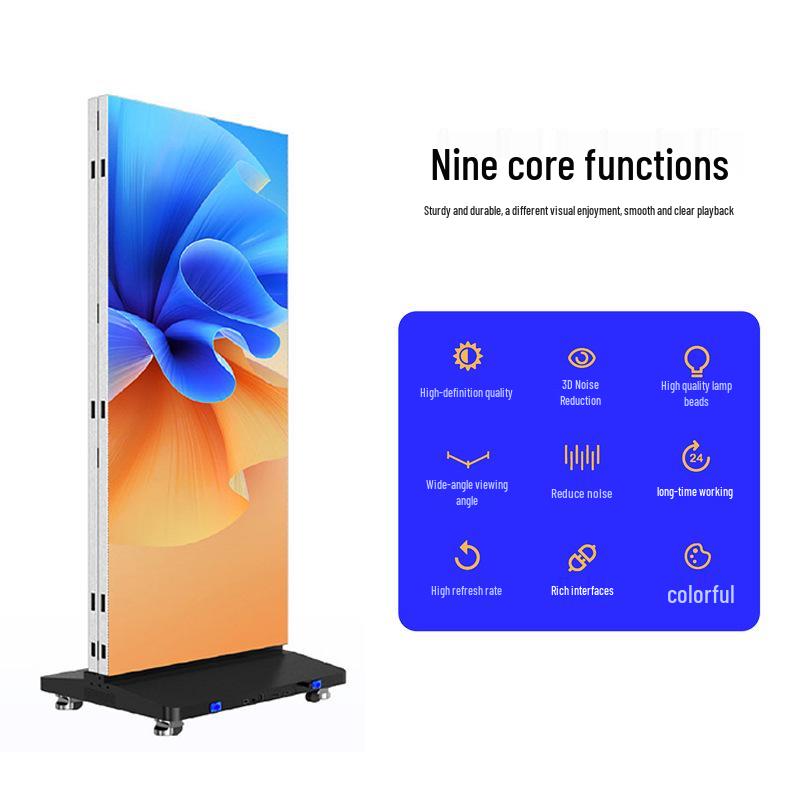 Indoor/Outdoor Foldable LED Three-Fold Poster Screen with Smart Multifunctional Split Display