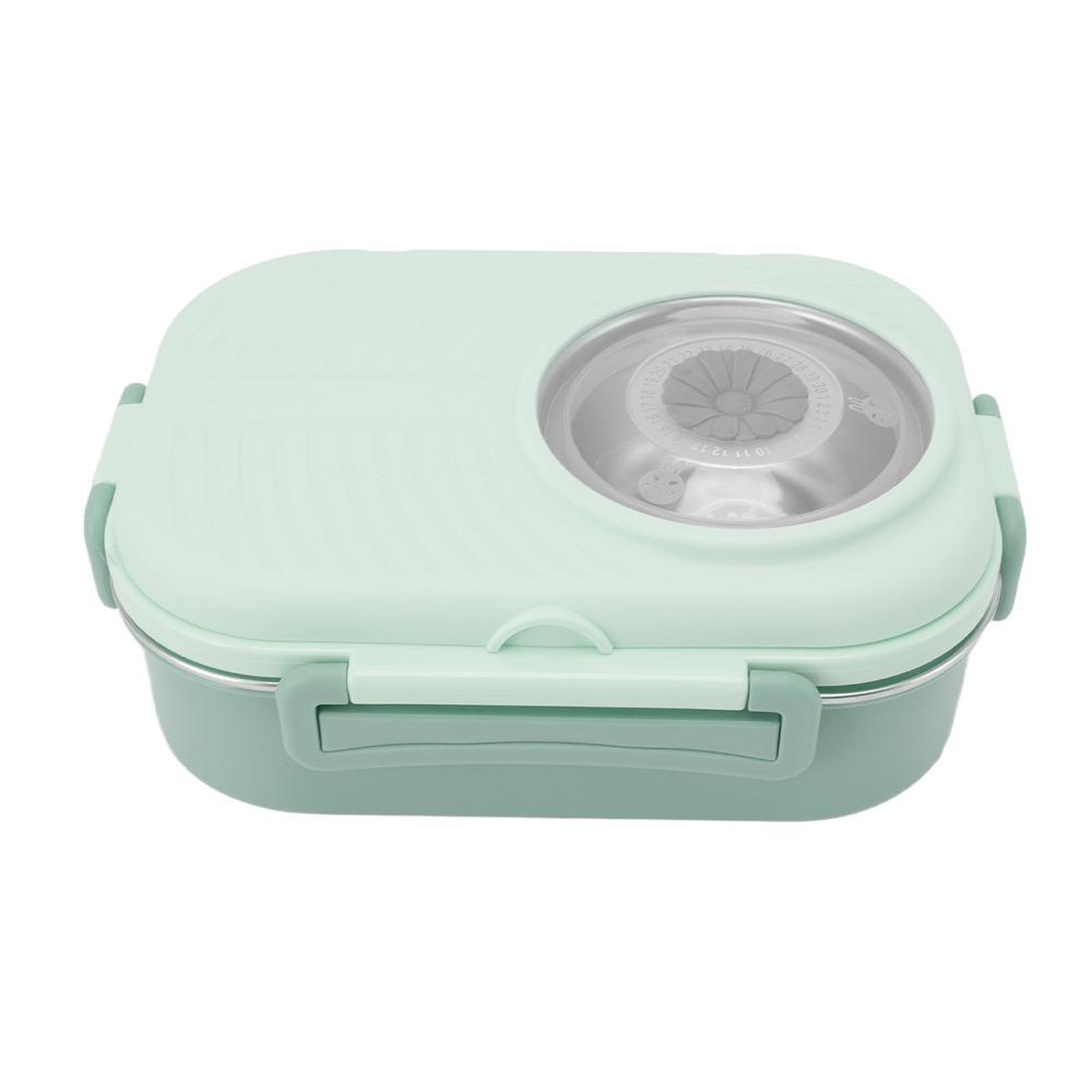 304 Stainless Steel Lunch Storage Container 3 Compartment Double Layer Container For Office