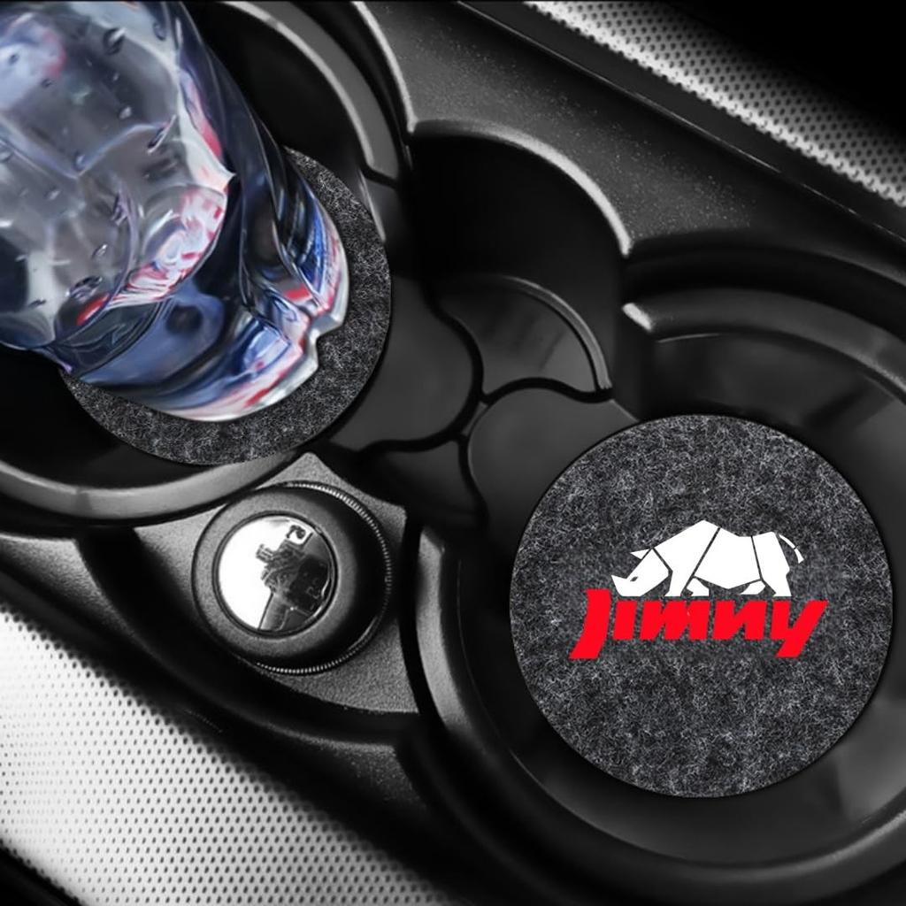 Jimny Drink Holder Pad with Car Cup Grade Car Water Cup Shock Noise and Friction Car Body Interior Car Set of 2 Logo, 77cm, Non-Slip Coaster, Mat,