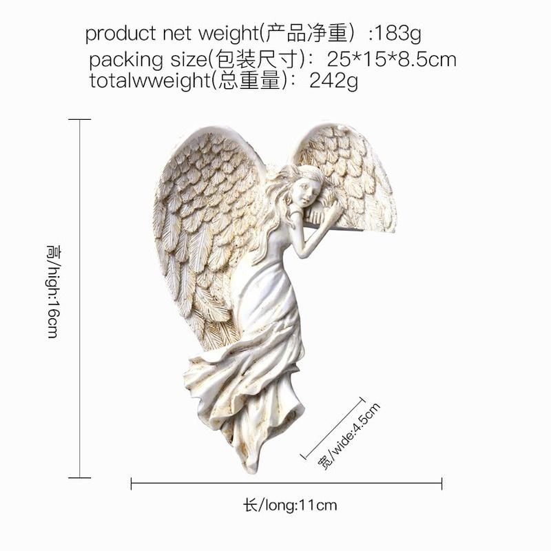 Angel Wings Resin Craft Door Frame Ornament Angel Winged Goddess Pendant Indoor/Outdoor Garden Door Decoration Home Gifts Left Right Wings
