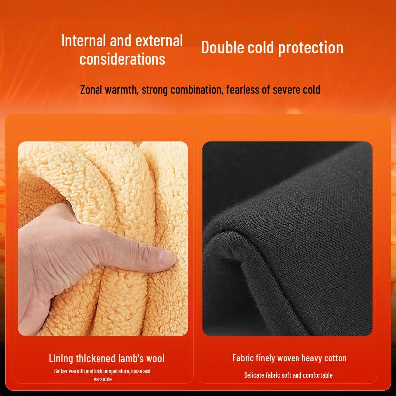 Miniso Men's Winter Lamb Fleece Lined Joggers