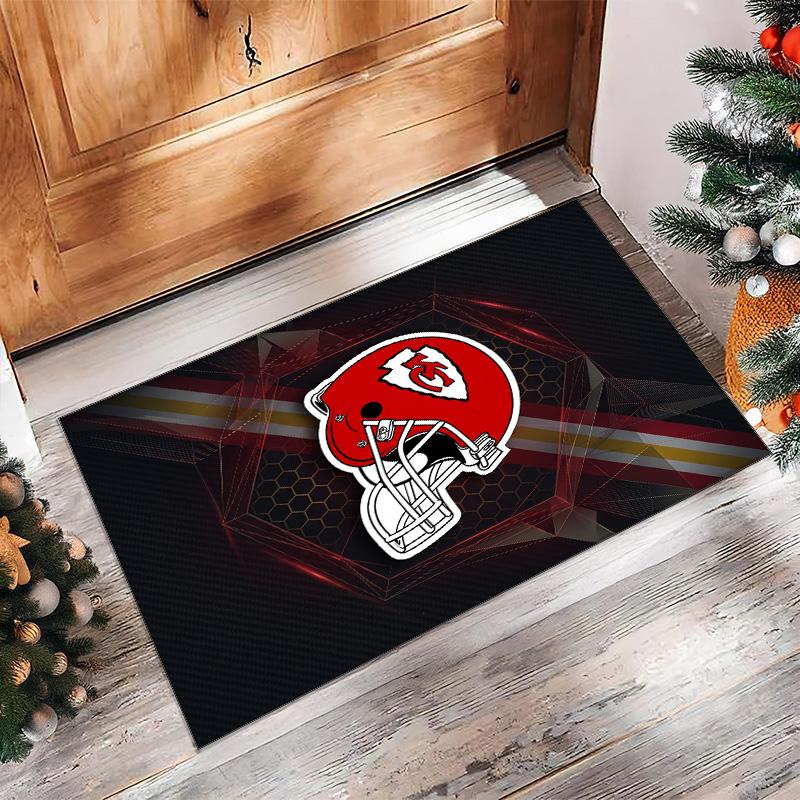 Kansas City Chiefs Crystal Velvet Carpet Soft Anti?Slip Floor Mat Comfortable Home Living Room Bedroom Decor Rug
