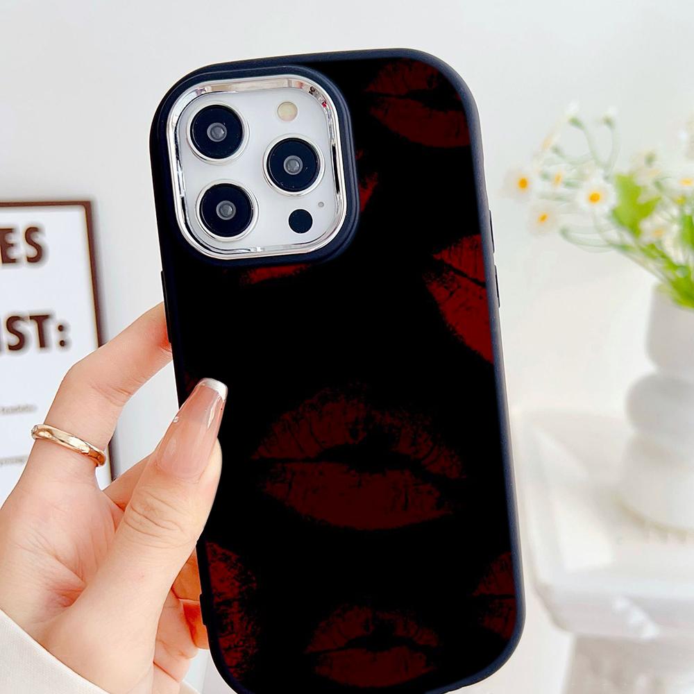LZ23 Lips Kiss Heart Design Art Soft Phone Case for Samsung S24 Ultra S23 Plus S21 A16 A54 A34 A05 Infinix Hot 40 30i Lens Protection Shockproof Cover