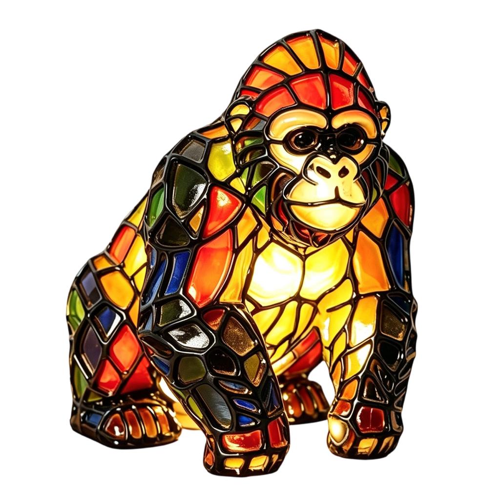 Cute Animal LED Night Light Resin Statue Desktop Figurine Tabletop Home Bedroom Decor Ornament Gift